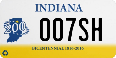 IN license plate 007SH