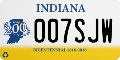IN license plate 007SJW