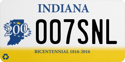 IN license plate 007SNL