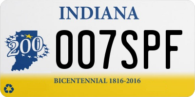 IN license plate 007SPF