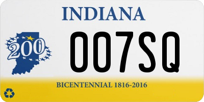 IN license plate 007SQ