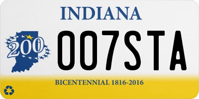 IN license plate 007STA