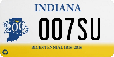 IN license plate 007SU
