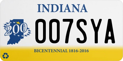 IN license plate 007SYA