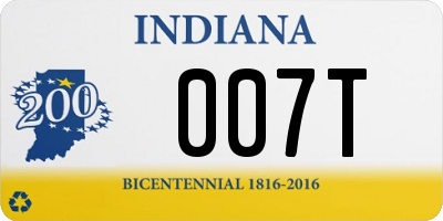 IN license plate 007T