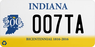 IN license plate 007TA