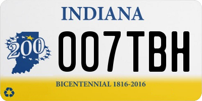 IN license plate 007TBH