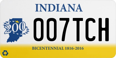 IN license plate 007TCH