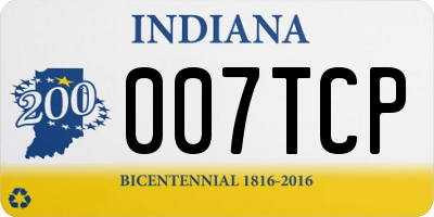 IN license plate 007TCP