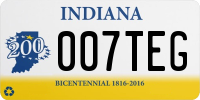 IN license plate 007TEG