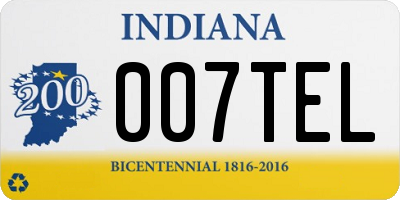 IN license plate 007TEL