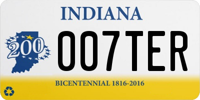 IN license plate 007TER
