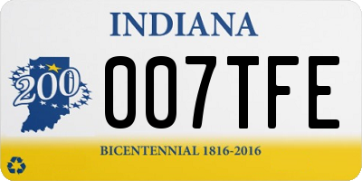 IN license plate 007TFE
