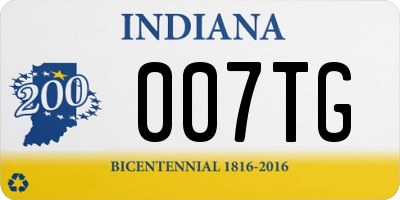 IN license plate 007TG