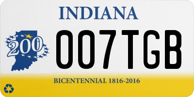 IN license plate 007TGB