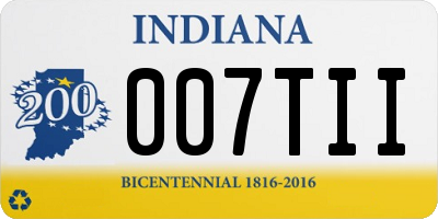 IN license plate 007TII