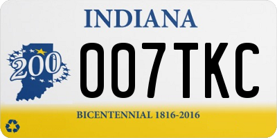 IN license plate 007TKC