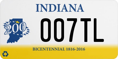 IN license plate 007TL