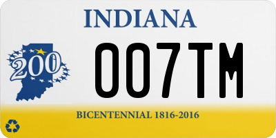 IN license plate 007TM