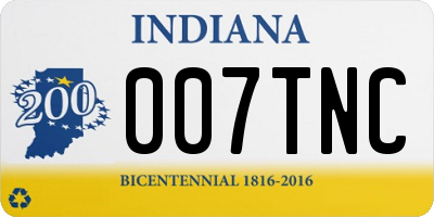 IN license plate 007TNC