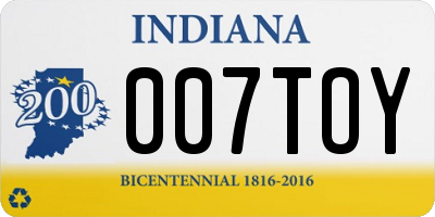 IN license plate 007TOY