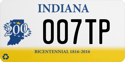 IN license plate 007TP