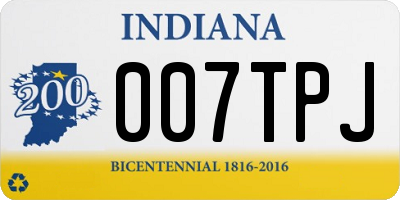 IN license plate 007TPJ