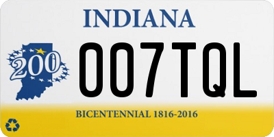 IN license plate 007TQL