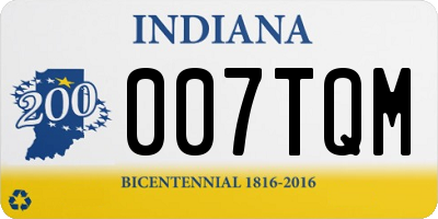 IN license plate 007TQM