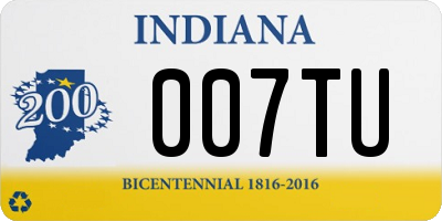 IN license plate 007TU