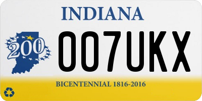 IN license plate 007UKX