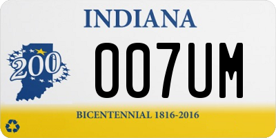 IN license plate 007UM
