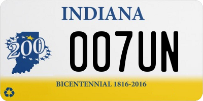IN license plate 007UN