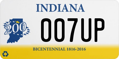 IN license plate 007UP