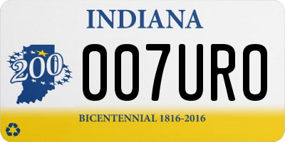 IN license plate 007URO