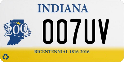IN license plate 007UV