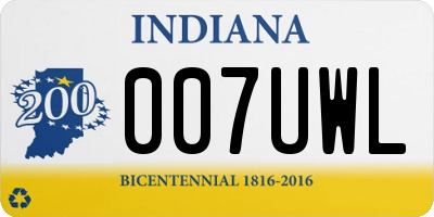 IN license plate 007UWL