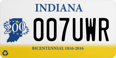 IN license plate 007UWR