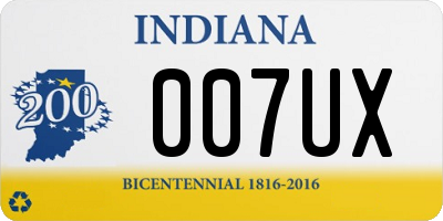 IN license plate 007UX