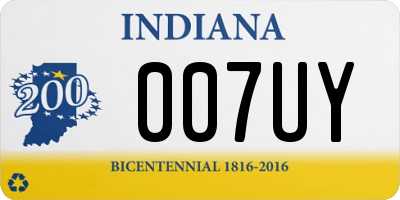 IN license plate 007UY