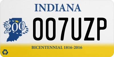 IN license plate 007UZP