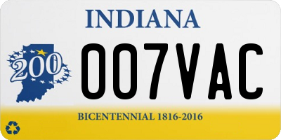IN license plate 007VAC