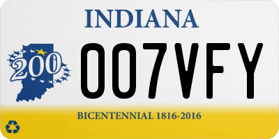 IN license plate 007VFY
