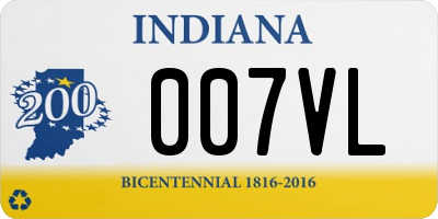 IN license plate 007VL