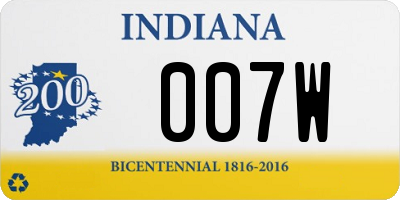 IN license plate 007W