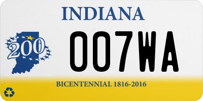 IN license plate 007WA