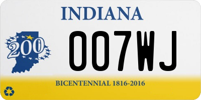 IN license plate 007WJ