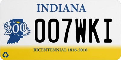 IN license plate 007WKI