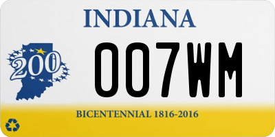 IN license plate 007WM