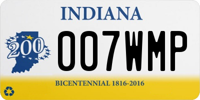 IN license plate 007WMP